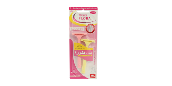 FEATHER FLORA BODY & UNDERARM LADY SHAVING RAZOR  1PCS
