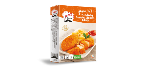 AL KABEER BREADED CHICKEN FILLET NON SPICY 450G