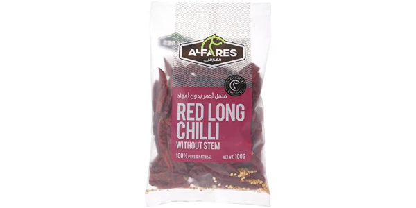 AL FARES RED LONG CHILI WITH STEM 100G