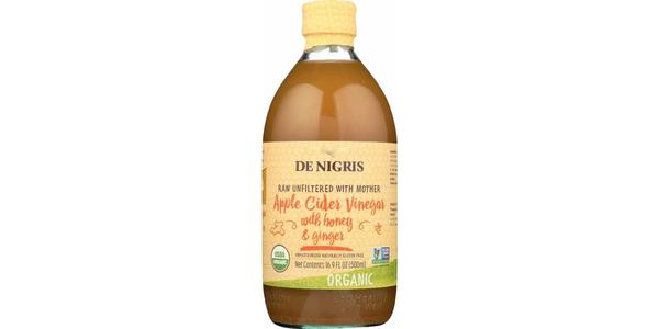 DE NIGRIS ORGANIC APPLE CIDER VINEGER HONEY GINGER 500ML