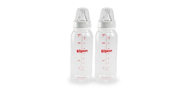 PIGEON GLASS BOTLE WHITE WITH HANDLE 240ML