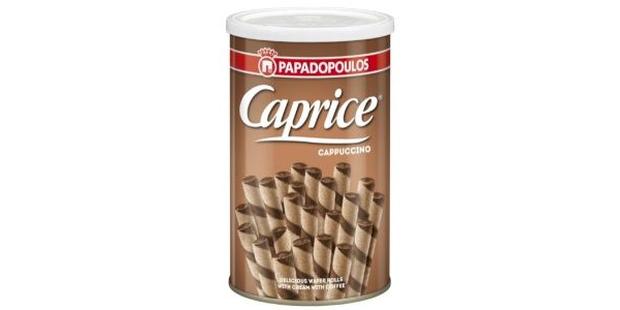 CAPRICE PAPADOPOULOS CAPPUCCINO WAFER ROLLS, 250G