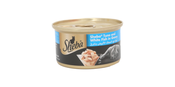 SHEBA TUNA & WHITE FISH CAT FOOD CAN 85G