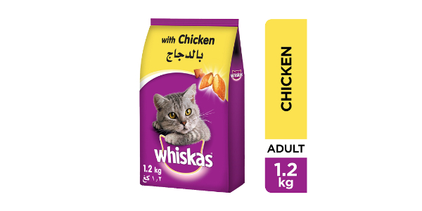 WHISKAS CHICKEN DRY CAT FOOD BAG, 1.2KG