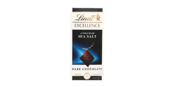 LINDT EXCELLENCE SEA SALT CHOCLATE, 100G