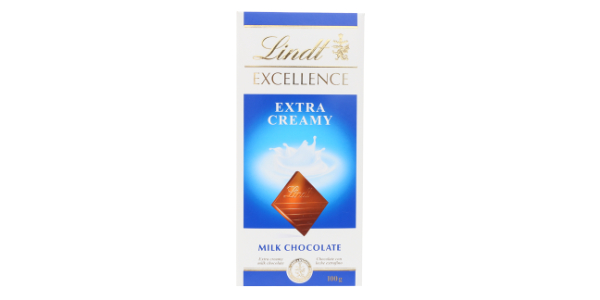 LINDT EXCELLENCE MILK CHOCLATE EXTRA CREAMY, 100G                  