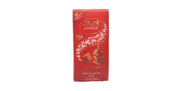 LINDT LINDOR IRRESISTIBLY MILK CHOCLATE, 100G