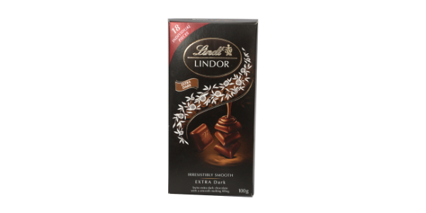 LINDT LINDOR DARK CHOCLATE 60 % COCOA, 100G              