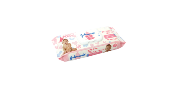 JOHNSONS BABY GENTLE ALL OVER WIPES 72S