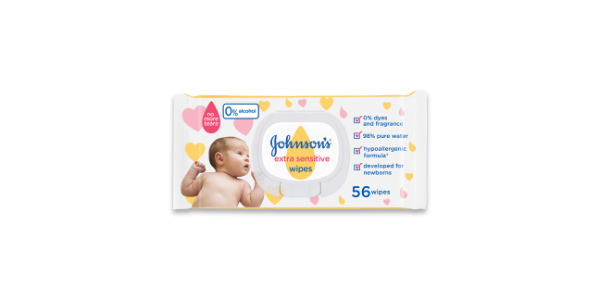 JOHNSONS BABY WIPES EXTRA SENSITIVE 56S