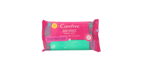 CAREFREE WIPES ALOE VERA+GREEN TEA 20S