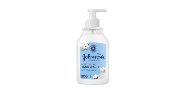 JOHNSONS MOISTURISING HAND WASH COTTON MILK 300ML