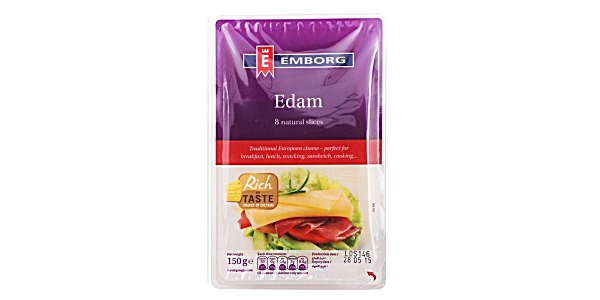 EMBORG EDAM CHEESE SLICE 8S 150GM