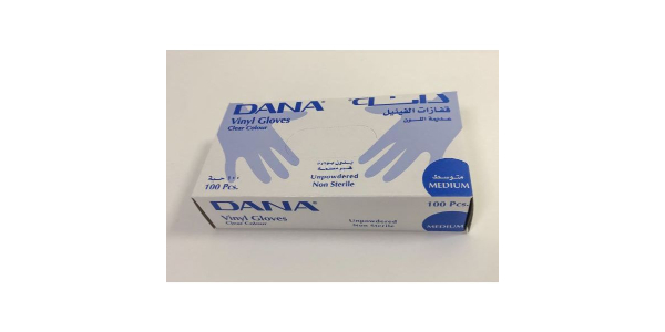DANA CLEAR VINYL GLOVES WITHOUT POWDER - MEDIUM