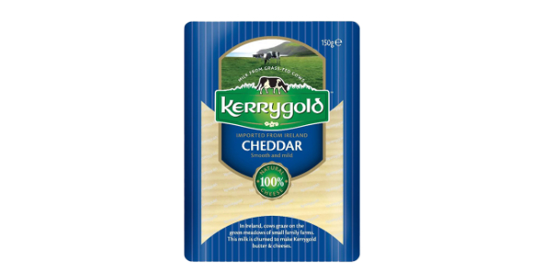 KERRYGOLD SLICED CHEESE WHITE CHEDDAR MILD 150 GM