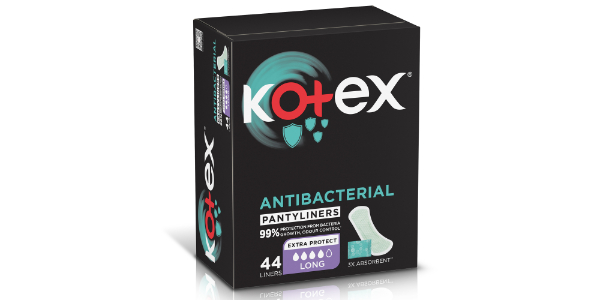 KOTEX ANTIBACTERIAL PANTYLINERS LONG SCENTED – 44 LINERS