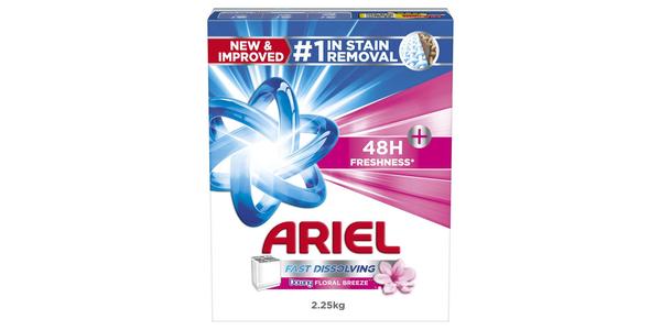 ARIEL CONCENTRATED LAUNDRY POWDER DETERGENT WITH THE ESSENCE OF DOWNY FRESHNESS, MANUAL WASH, 2.25 KG