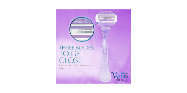 GILLETTE VENUS COMFORTGLIDE BREEZE WOMENS RAZOR BLADE REFILLS, 4 PIECES