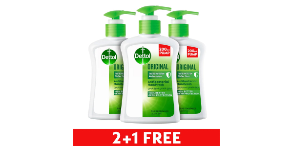 DETTOL HANDWASH ORIGINAL 200ML X 3 @25% OFF