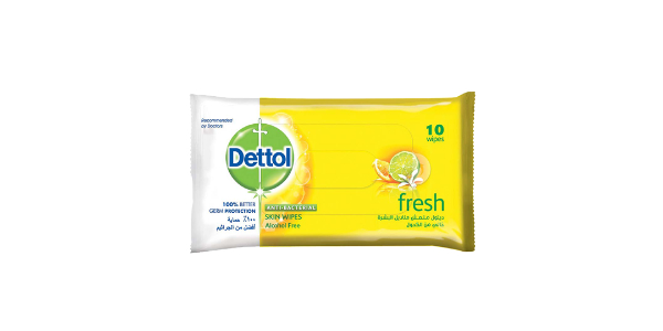DETTOL FRESH ANTIBACTERIAL SKIN WIPES 10S