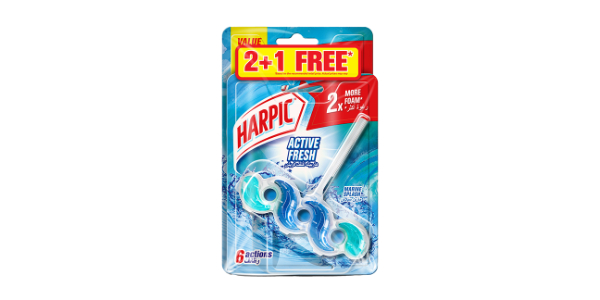 ACTIVE FRESH TOILET BLOCK MARINE SPLASH PACK OF 3 MULTICOLOUR 35GRAMS