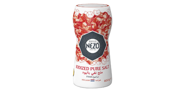 NEZO SALT IODIZED PLASTIC BOTTLE RED 600G