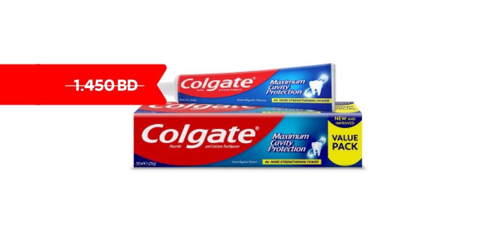 COLGATE TOOTH PASTE MAXIMUM CAVITY PROTECTION 150ML ( Discounted From 1.45 )