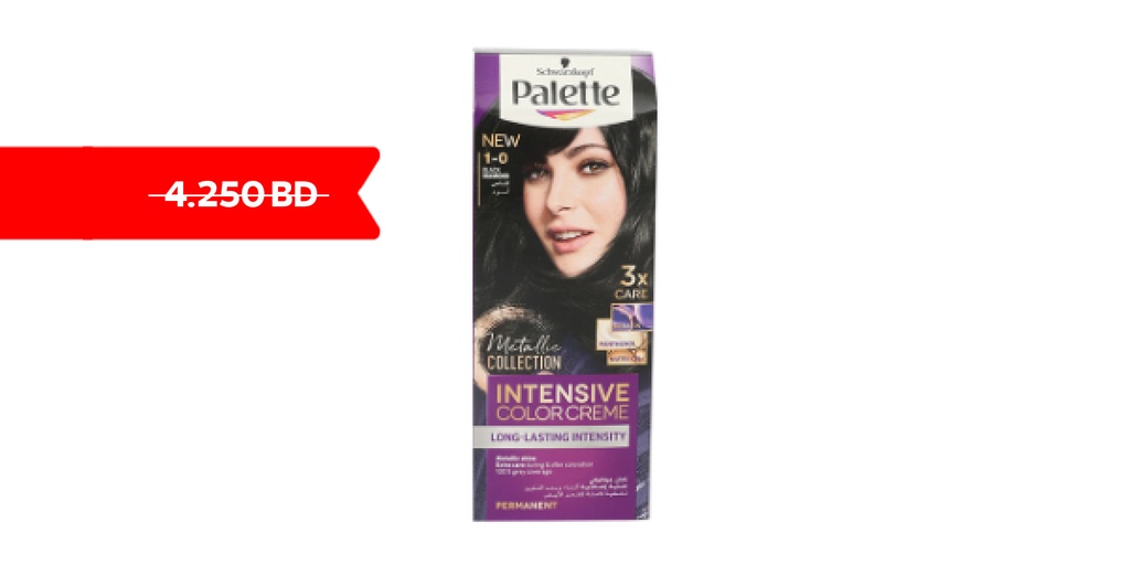 SCHWARZKOPF PALETTE INTENSIVE COLOR CREME 1-0 BLACK 100ML ( Discounted From 0.425 )