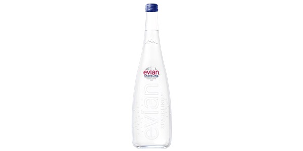 EVIAN SPRKLNG MINERAL WATER 750ML