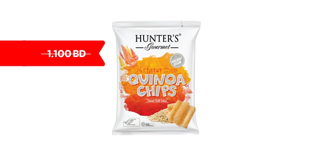 HUNTERS GOURMET QUINOA CHIPS - SWEET CHILLI SALSA 75GM ( Discounted From 1.1 )