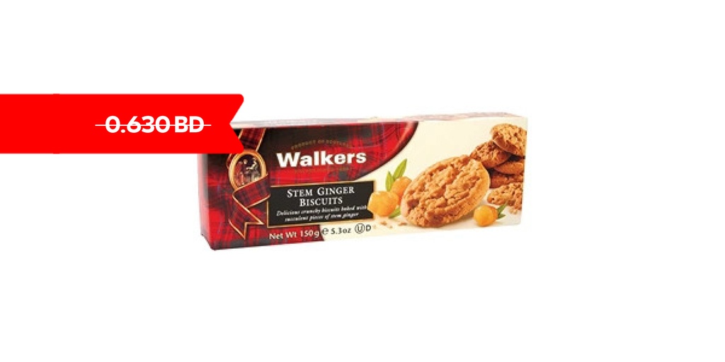 WALKERS STEM GINGER BISCUITS 150GM ( Discounted From 0.4 )