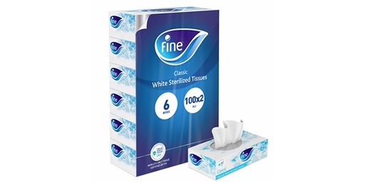 [120255] FINE CLASSIC FACIAL TISSUE 2PLY 6X100SHEETS