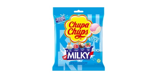 [114830] CHUPA CHUPS MILKY LOLLIPOPS 10 PCS