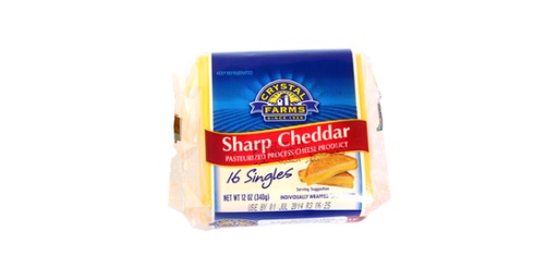 [101006] CRYSTAL FARM SHARP CHEDDAR SLICED CHEESE 12Z