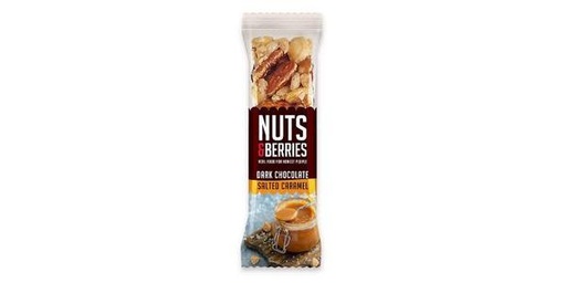 [156526] NUTS & BERRIES DARK CHOCO SALTED CARAMEL 40G