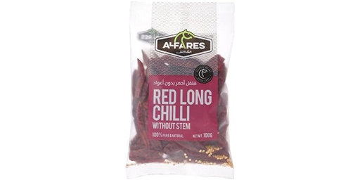 [121525] AL FARES RED LONG CHILI WITH STEM 100G