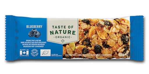 [119177] TASTE OF NATURE ORGANIC FRUIT & NUT BLUEBERRY BAR 40G