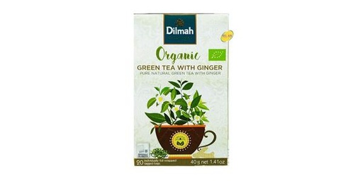 [131045] DILMAH ORGANIC GREEN TEA GINGER 20X2G
