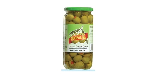 [121619] COOPOLIVA GREEN STUFFED OLIVES 425G