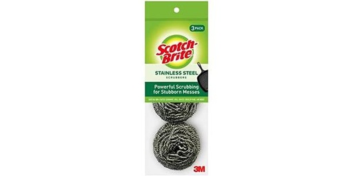 [143673] SCOTCH BRITE STAINLESS STEEL KITCHEN SCRUBBER 3 PK