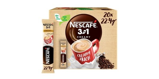 [113942] NESCAFE 3 IN1 CREAMY LATTE COFFEE STICK 20X22.4G