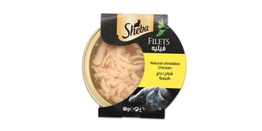 [153716] SHEBA FILETS NATURAL SHREDDED CHICKEN CAT FOOD 60G