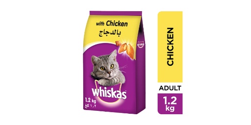 [113262] WHISKAS CHICKEN DRY CAT FOOD BAG, 1.2KG