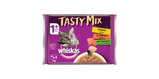 [153697] WHISKAS TASTY MIX CHICKEN & SALMON 70 G X 4 PCS