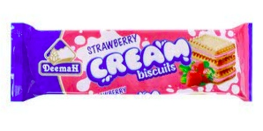 DEEMAH CREAM BISCUIT STARWBERRY, 68G