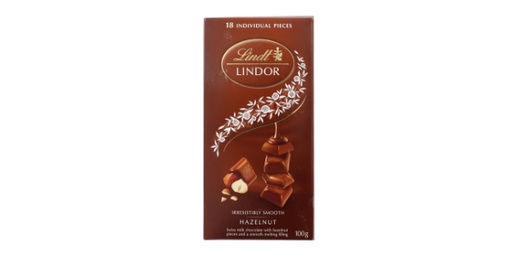 [113665] LINDT LINDOR HAZELNUT CHOCLATE, 100G