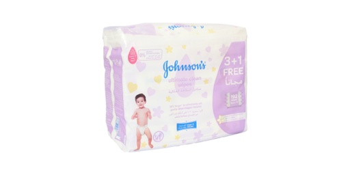 [132824] JOHNSONS BABY WIPES ULTIMATE CLEAN 48S 3+1 FREE