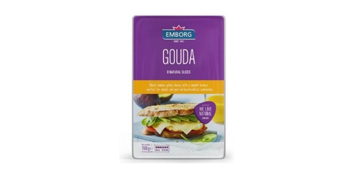 [125304] EMBORG GOUDA CHEESE SLICE 8S 150GM