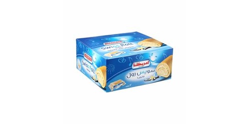 AMERICANA HALF SWISS ROLL VANILLA 12X55GM