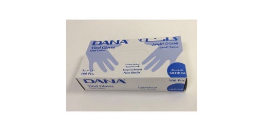 DANA CLEAR VINYL GLOVES WITHOUT POWDER - MEDIUM